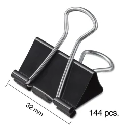 Staples Medium Binder Clips, Medium, Black, 576/Carton (32003)