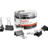Staples Medium Binder Clips, 0.63" Capacity, Black, 24 Clips/Pack (ST10668/10668)
