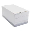 Staples Medium Duty 60% Recycled EZ Fold Corrugated File Box Lift Off Lid, Letter Size, White/Gray, 12/Carton (2489403)