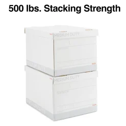 Staples Medium Duty File Box, Lift Off Lid, Letter/Legal, White (50141)