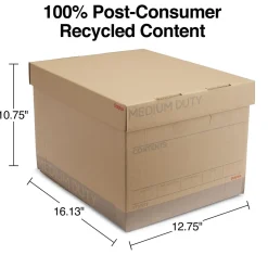 Staples Medium Duty File Box, Lift Off Lid, Letter/Legal, Brown/Gray, 12/Carton (TR59213)