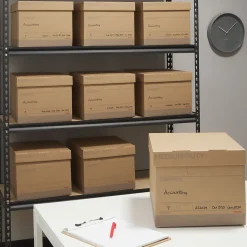 Staples Medium Duty File Box, Lift Off Lid, Letter/Legal, Brown/Gray, 12/Carton (TR59213)