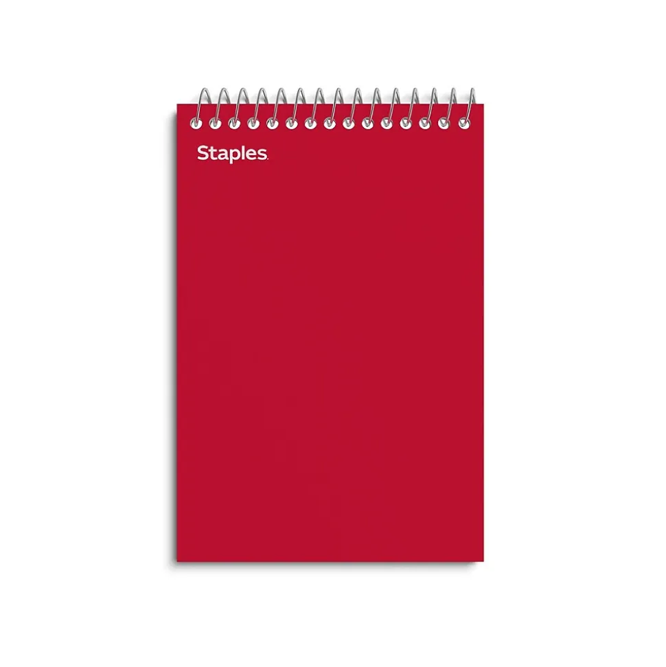 Staples Memo Pad, 4" x 6", College Ruled, Assorted Colors, 50 Sheets/Pad, 5 Pads/Pack (ST11494N)