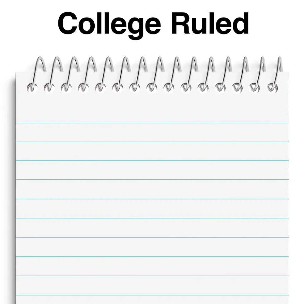 Staples Memo Pad, 4" x 6", College Ruled, Assorted Colors, 50 Sheets/Pad, 5 Pads/Pack (ST11494N)