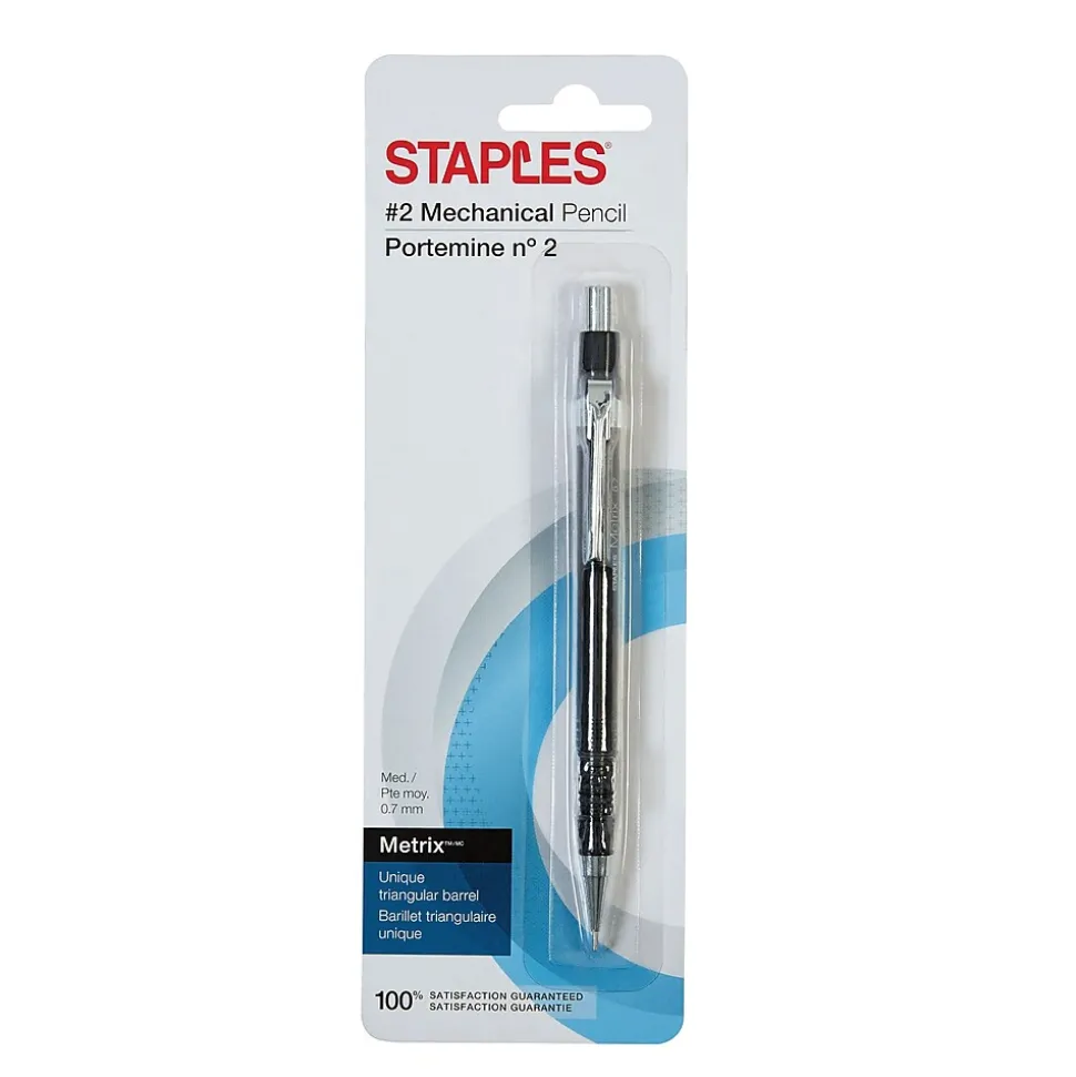 Staples® Metrix™ Mechanical Pencils 0.7mm Black 1pk (50804)