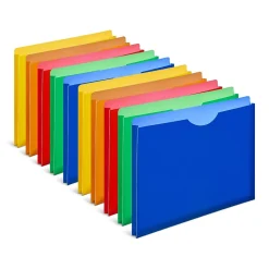 Staples Moisture Resistant File Pockets, Letter Size, Assorted Colors, 10/Pack (TR18372)