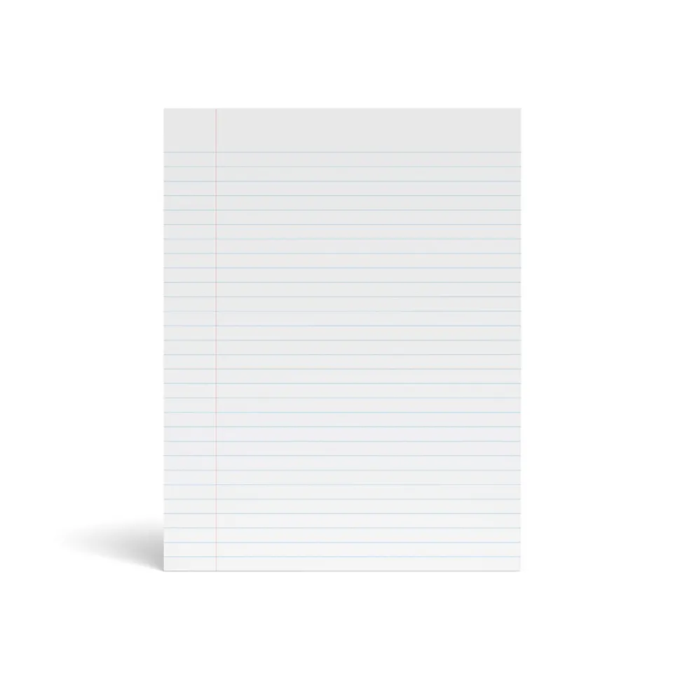 Staples Notepad, 8.5" x 11" (US letter), Wide Ruled, White, 50 Sheets/Pad, Dozen Pads/Pack, 6 Packs/Case (TR57334CT)