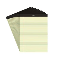 Staples® Notepad, 8.5" x 11.75", Wide Ruled, Canary, 50 Sheets/Pad, 72 Pads/Carton (SBG26839CT)