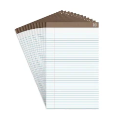 Staples Notepads, 8.5" x 14" (legal), Wide Ruled, White, 50 Sheets/Pad, Dozen Pads/Pack (58189)