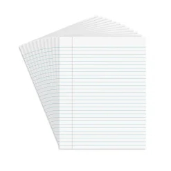 Staples Notepads, 8.5" x 11" (US letter), Wide Ruled, White, 50 Sheets/Pad, Dozen Pads/Pack (ST57334)