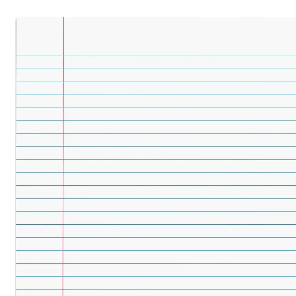 Staples Notepads, 8.5" x 11" (US letter), Wide Ruled, White, 50 Sheets/Pad, Dozen Pads/Pack (ST57334)