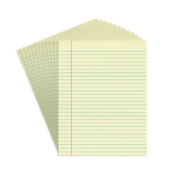 Staples Notepads, 8.5" x 11", Wide Ruled, Canary, 50 Sheets/Pad, Dozen Pads/Pack (ST57295)