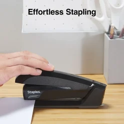Staples One-Touch Desktop Stapler, 20 Sheet Capacity, Black (44436)