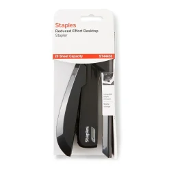 Staples One-Touch Desktop Stapler, 20 Sheet Capacity, Black (44436)