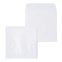 Staples Open End CD/DVD Envelopes, 5" x 5", White, 50/Box (12257)