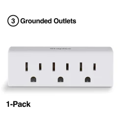 Staples 3-Outlet In-Wall Plug-In Power Adapter, White (22141)