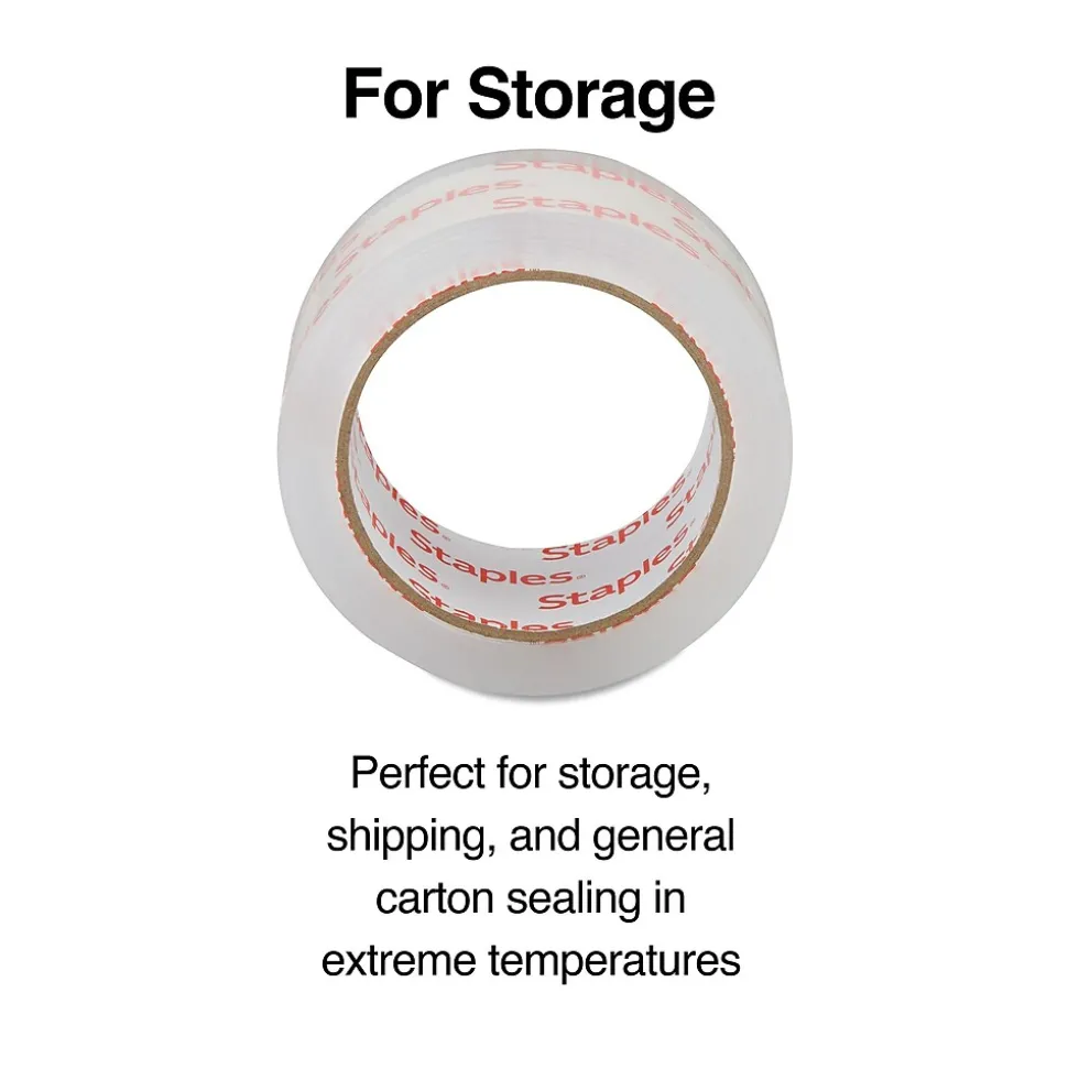 Staples Packing Tape , 1.88" x 54.6 yds., Clear, 36/Rolls (52219)