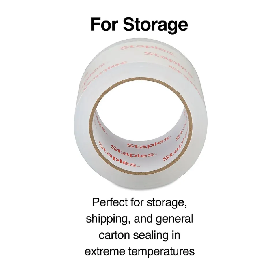 Staples Packing Tape, 2.83"W x 54.6 yds., Clear, 6/Pack (52209/ST-XW26-6)