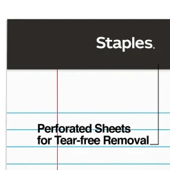 Staples® Perforated Mini Legal Writing Pads - Narrow Ruled, 3.5