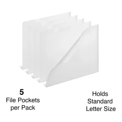 Staples Plastic Document File, 5-Pocket, Letter Size, Clear, 5/Pack (TR11094)