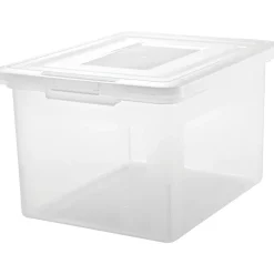 Staples Plastic File Box, Letter/Legal Size, Clear (140050)