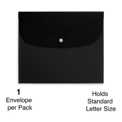 Staples Plastic Filing Envelope with Snap Closure, Letter Size, Assorted Colors (TR51798)