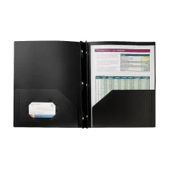 Staples 2-Pocket Presentation Folder, Textured Black (21617-CC/20647)