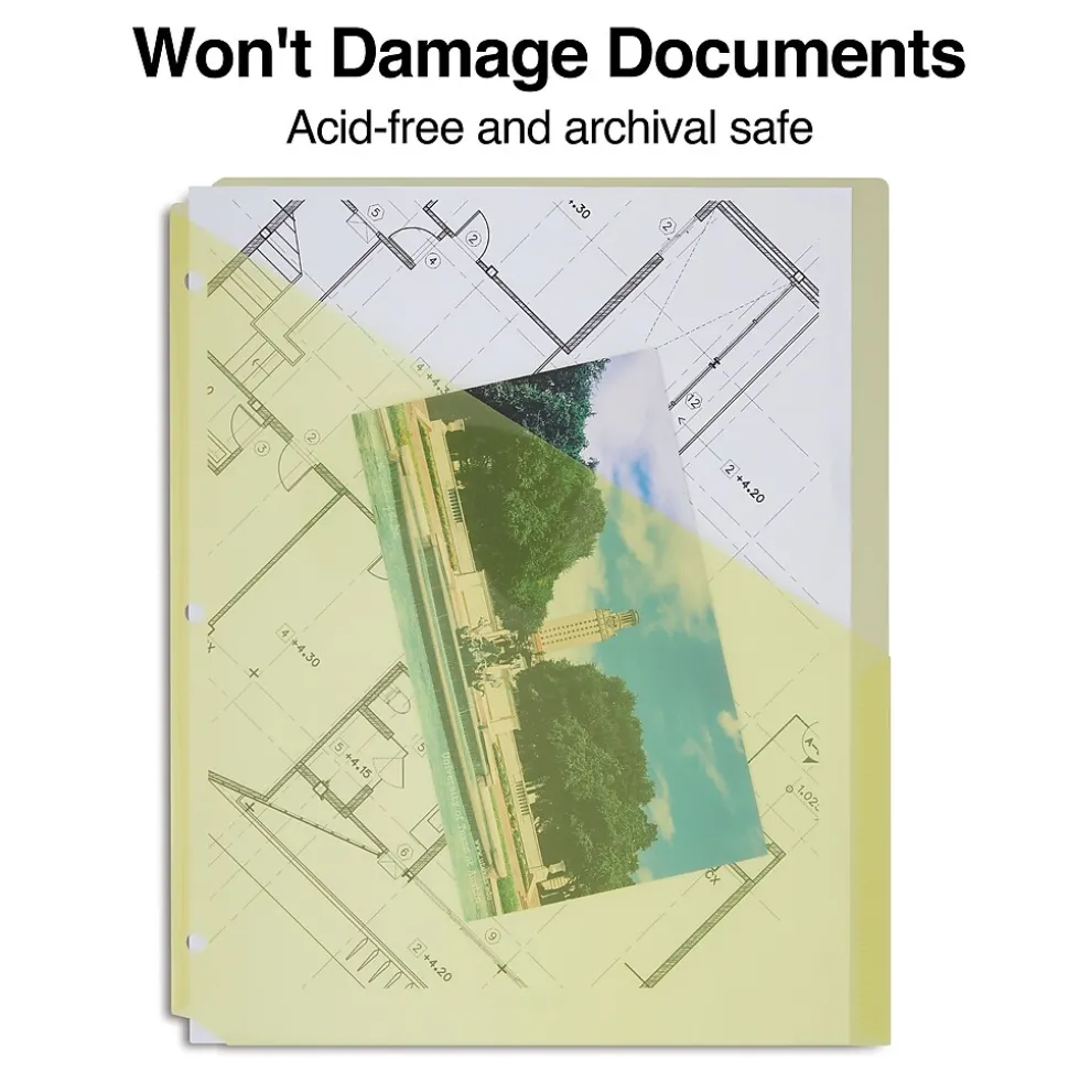 Staples Poly Binder Pocket, 3-Hole Punched, Assorted Colors, 5/Pack (ST15158-CC)