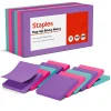 Staples Pop-up Notes, 3" x 3", Berry Blast Collection, 100 Sheet/Pad, 12 Pads/Pack (52225)