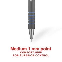 Staples Postscript Retractable Ballpoint Pens, Medium Point, Blue Ink, Dozen (18263)