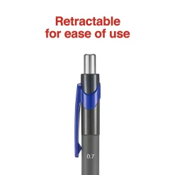 Staples Postscript Retractable Ballpoint Pens, Fine Point, Blue Ink, Dozen (18266)
