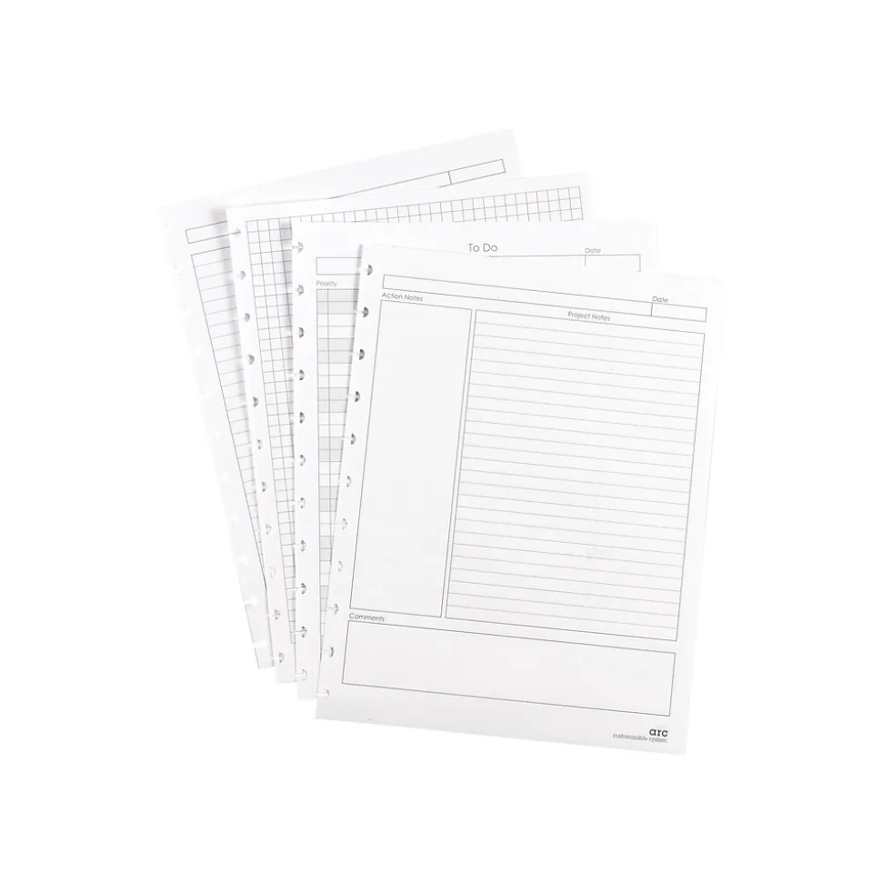 Staples Premium Arc Notebook System Refill Paper, 8.5" x 11", 50 Sheets, Narrow Ruled, White (19992)