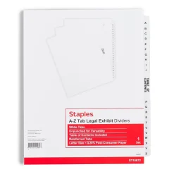 Staples Premium Collated Legal Divider with A-Z/Table of Contents Tab Set (11374)