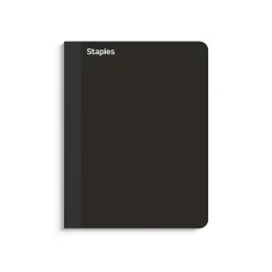 Staples Premium Composition Notebook, 7.5" x 9.75", 100 College Ruled Sheets, Black (TR58342)