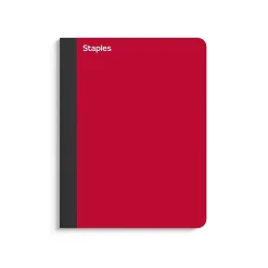 Staples Premium Composition Notebook, 7.5" x 9.75", College Ruled, 100 Sheets, Assorted Colors (TR58341)