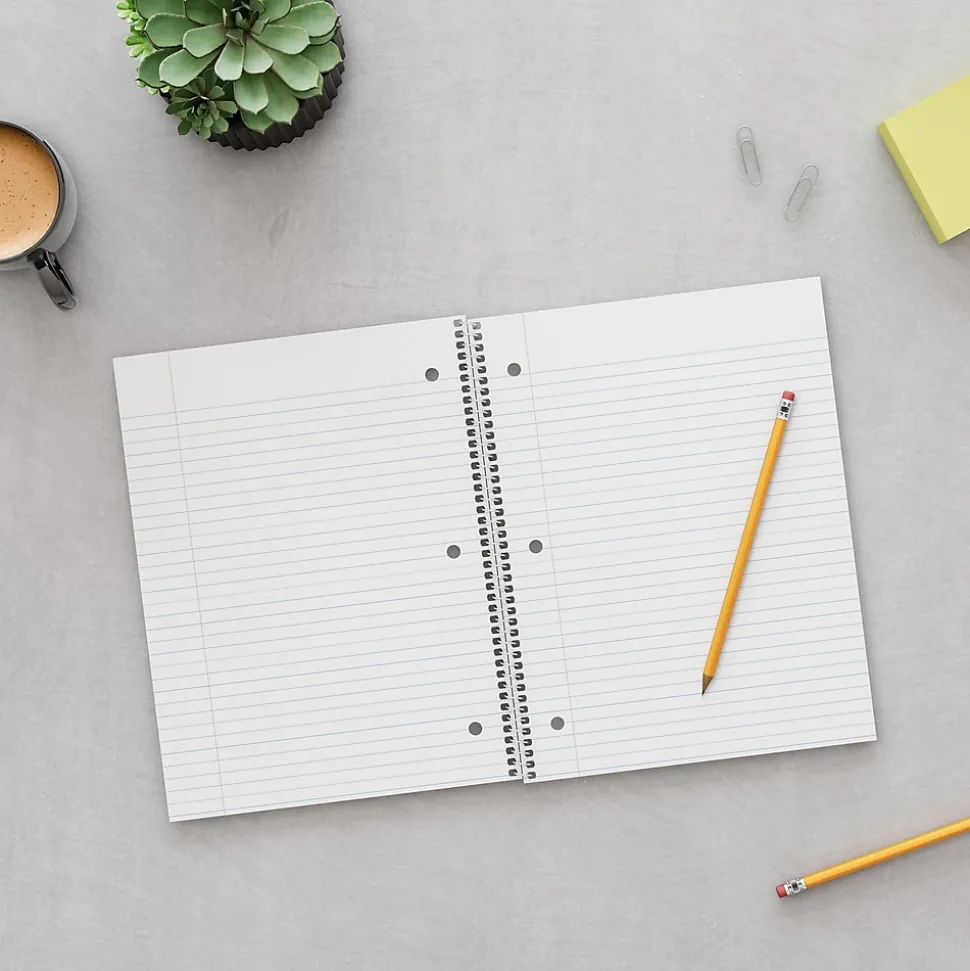 Staples Premium Poly 3-Subject Notebook, 8.5" x 11", College Ruled, 150 Sheets, Red (ST58315)