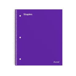 Staples Premium Poly 1-Subject Notebook, 8.5" x 11", College Ruled, 100 Sheets, Purple (ST20954D)