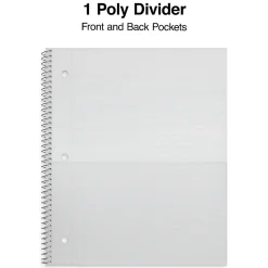 Staples Premium Poly 1-Subject Notebook, 8