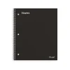 Staples Premium 1-Subject Notebook, 8.5" x 11", College Ruled, 100 Sheets, Black, 12 Notebooks/Carton (ST20950CT)