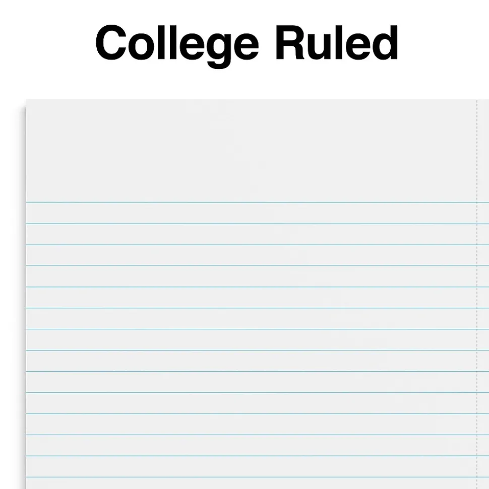 Staples Premium 1-Subject Notebook, 4.38" x 7", College Ruled, 80 Sheets, Red (TR58349)