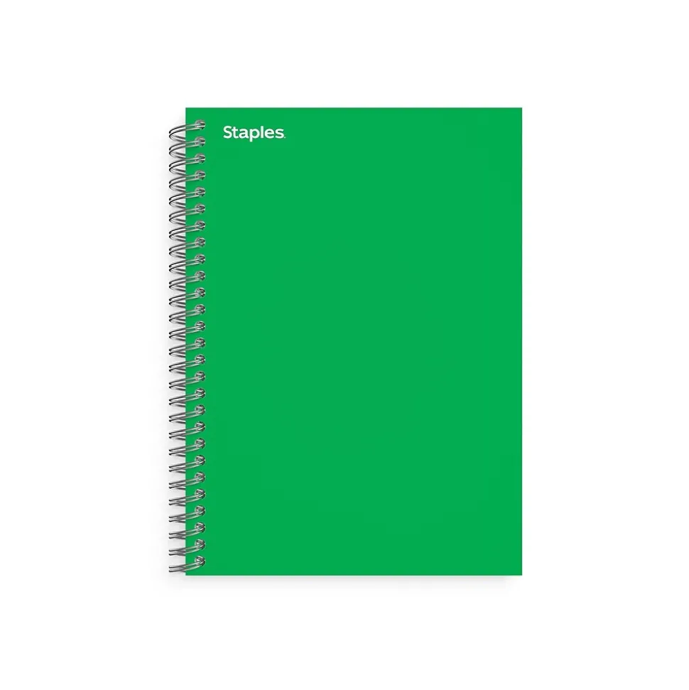 Staples Premium 1-Subject Notebook, 4.38" x 7", College Ruled, 80 Sheets, Reissue Green (TR58350M)