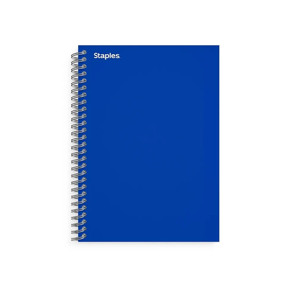 Staples Premium 1-Subject Notebook, 4.38" x 7", College Ruled, 80 Sheets, Blue (ST58348)