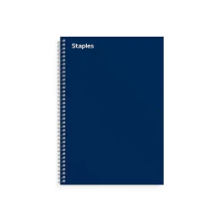 Staples Premium 3-Subject Notebook, 5.88" x 9.5", College Ruled, 138 Sheets, Blue (ST58352)