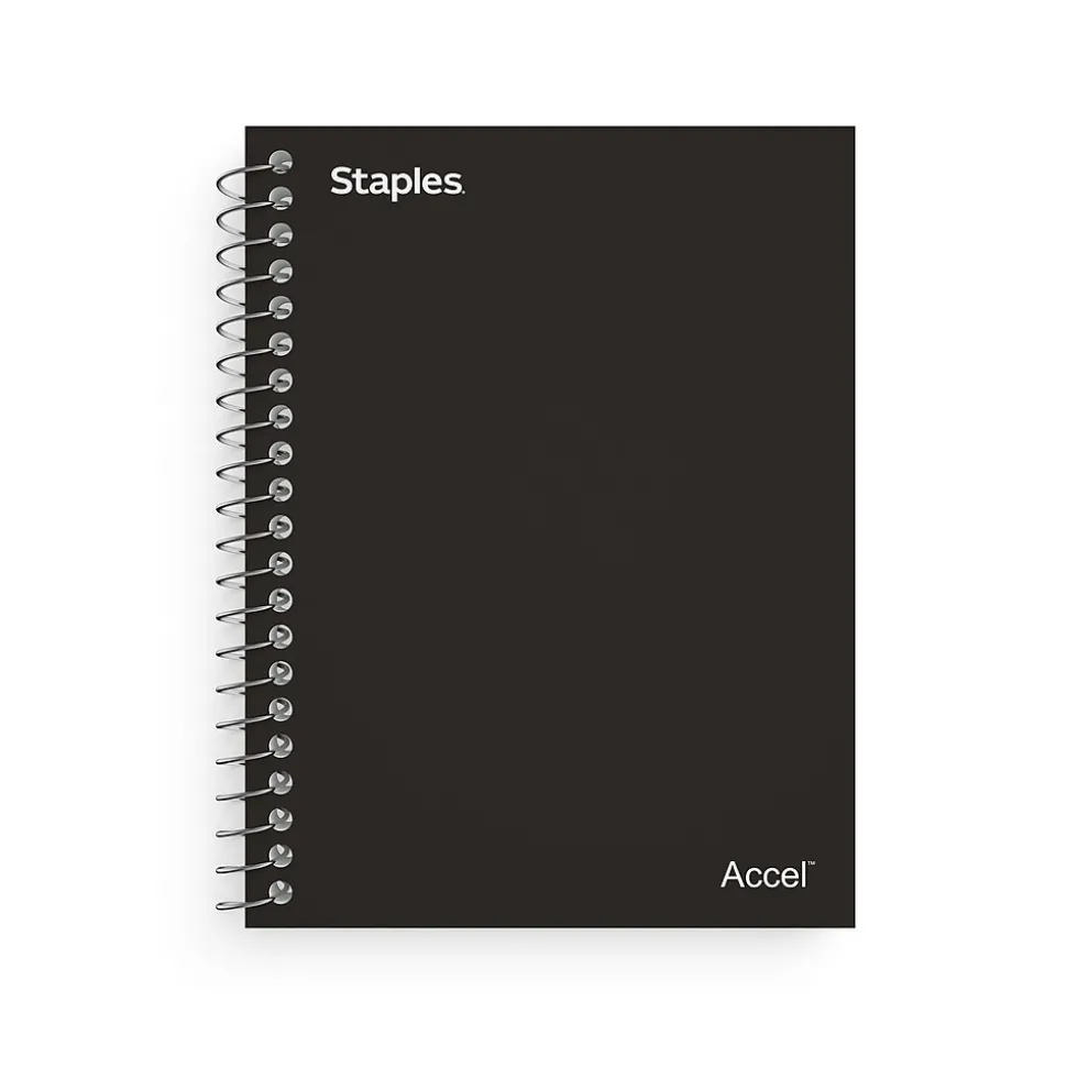 Staples Premium 1-Subject Notebook, 3.5" x 5.5", College Ruled, 200 Sheets, Black (TR58288)