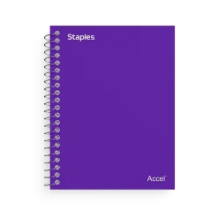 Staples Premium 1-Subject Notebook, 3.5" x 5.5", College Ruled, 200 Sheets, Purple (ST58290D)