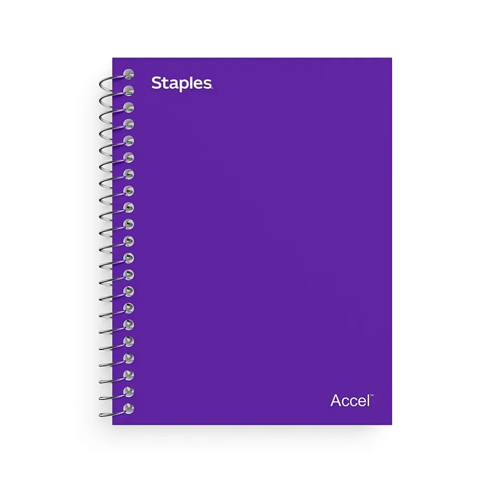 Staples Premium 1-Subject Notebook, 3.5" x 5.5", College Ruled, 200 Sheets, Purple (ST58290D)