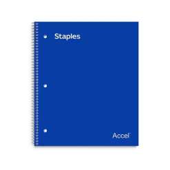 Staples Premium 1-Subject Notebook, 8" x 11", Graph Ruled, 100 Sheets, Blue (ST58323)