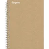 Staples Premium 1-Subject Notebook, 5.875" x 9", College Ruled, 100 Sheets, Brown (ST52120N)