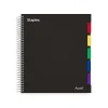 Staples Premium 5-Subject Subject Notebook, 8.5" x 11", College Ruled, 150 Sheets, Black (ST24430D)