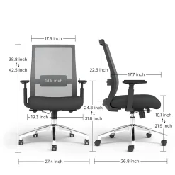 Staples Prestige Marrett Ergonomic Fabric Swivel Task Chair, Black (UN53249)
